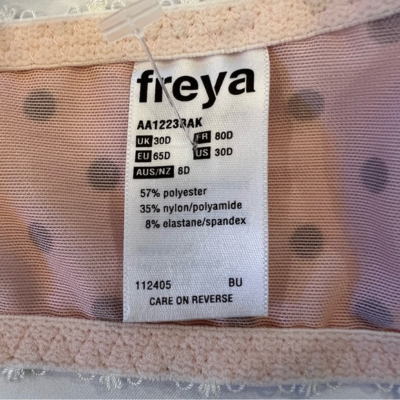 NEW NWT Freya Patsy Polka Dot Underwire Lined Half Cup Bra Ballet Pink Size 30D - Picture 13 of 14